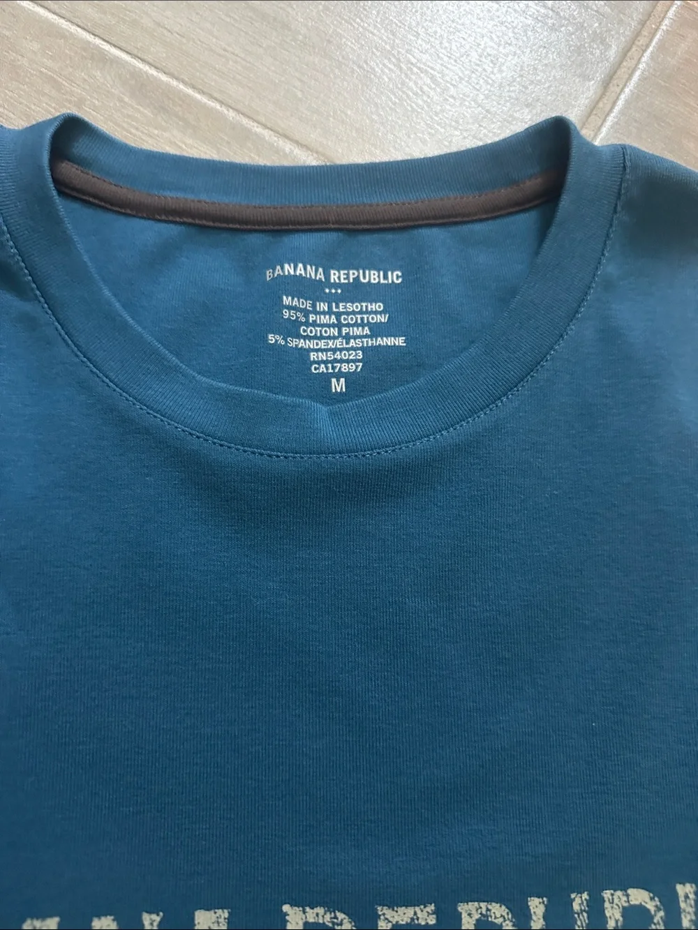 Banana Republic Men's Long Sleeve Crewneck Shirt - Teal Blue